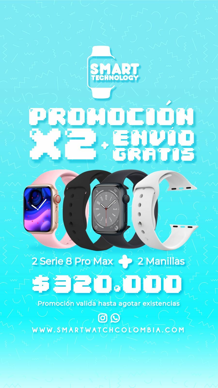 PROMOCION X2 SERIE 8 PRO MAX + 2 MANILLAS EXTRA 